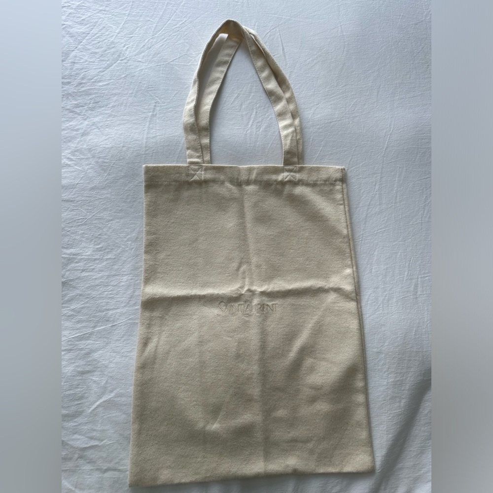 YSL Rive Droite Fleece Beige Tote Bag